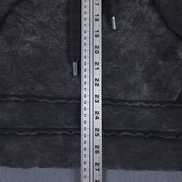 True Religion Distressed Hoodie‎ Mens Medium Gray Pullover Sweatshirt Grunge Y2K - Picture 7 of 12